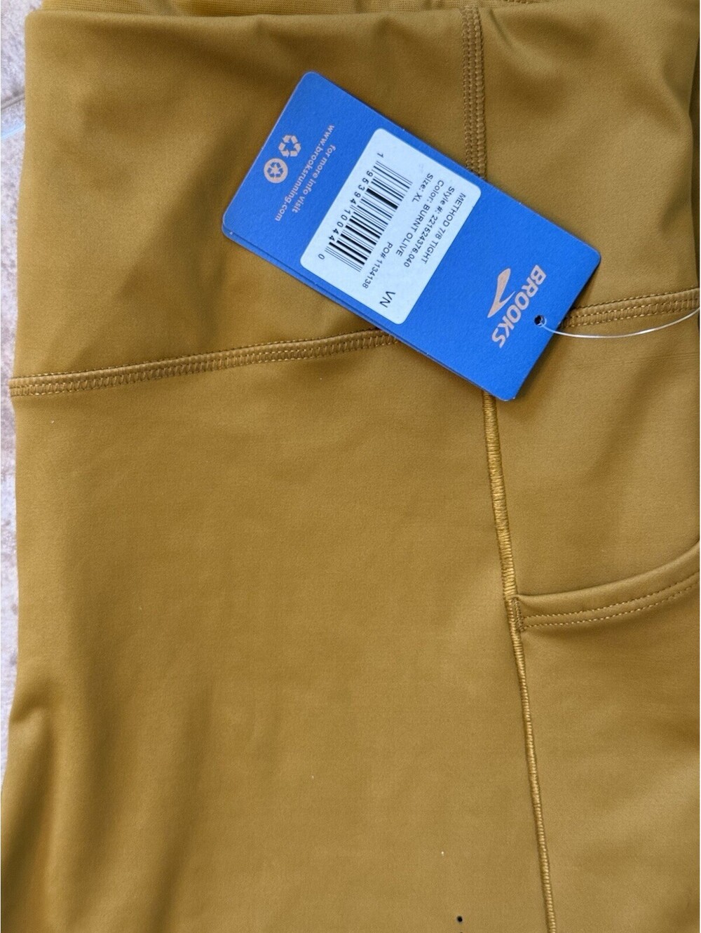 Brooks Method 7/8 Tight Burnt Olive XL NWT - Picture 8 of 9